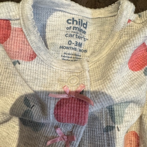 Adorable Apple Print Baby One Piece - Picture 2 of 3